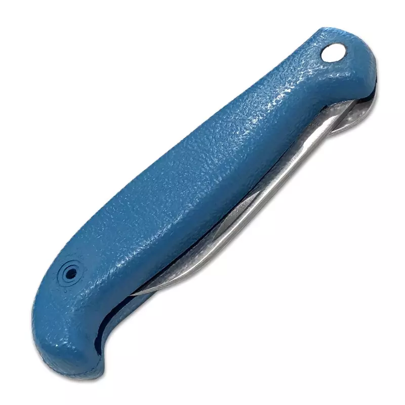 Couteau de poche détectable, lame à pointe clip de 70 mm, bleu